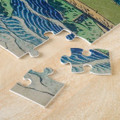 Vintages Japanisches Holzhaus Wasserfall Kisokaido Puzzle (Seite)