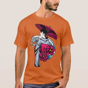 Vintages japanisches Kawaii Geisha Anime Girl in K T-Shirt