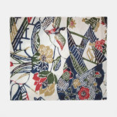 Vintages japanisches Kimono-Gewebe (Bingata) Fleecedecke (Vorderseite (Horizontal))