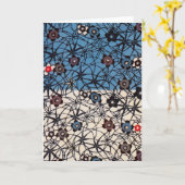 Vintages japanisches Kimono-Gewebe (Bingata) Karte (Gelbe Blume)