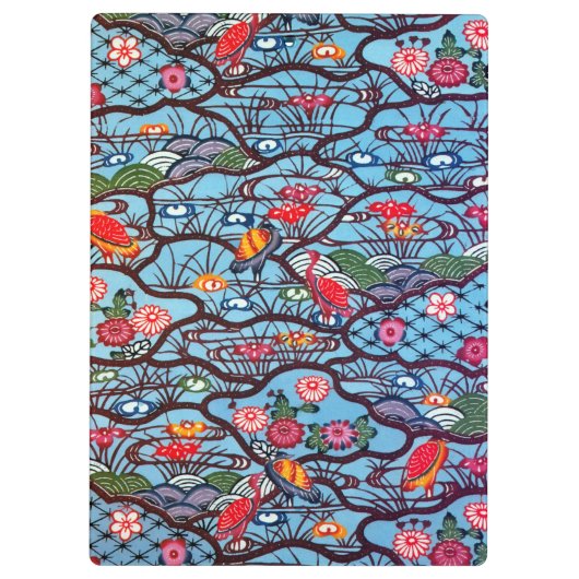 Vintages japanisches Kimono-Gewebe (Bingata) Klemmbrett (Rückseite)