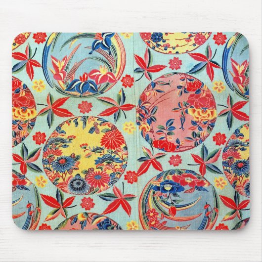 Vintages japanisches Kimono-Gewebe (Bingata) Mousepad (Vorne)