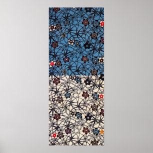 Vintages japanisches Kimono-Gewebe (Bingata) Poster