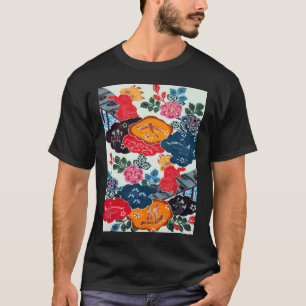 Vintages japanisches Kimono-Gewebe (Bingata) T-Shirt