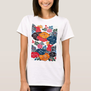 Vintages japanisches Kimono-Gewebe (Bingata) T-Shirt