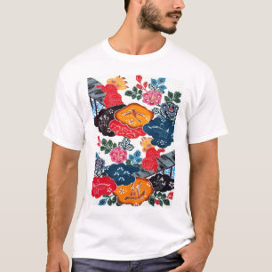 Vintages japanisches Kimono-Gewebe (Bingata) T-Shirt