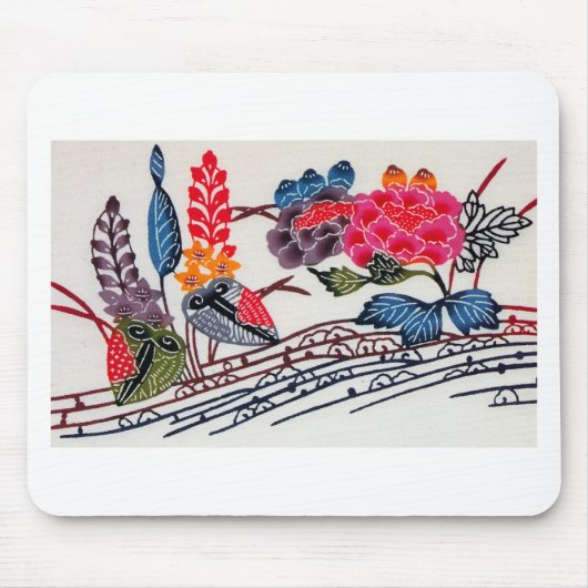 Vintages japanisches KIMONO-Muster Mousepad (Vorne)