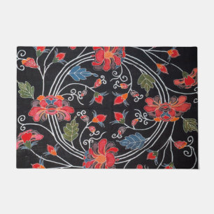Vintages japanisches Kimono Textile (Bingata) Fußmatte