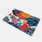 Vintages japanisches Kimono Textile (Bingata) Fußmatte (Schrägansicht)