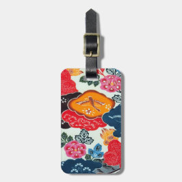 Vintages japanisches Kimono Textile (Bingata) Gepäckanhänger