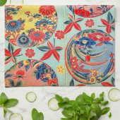 Vintages japanisches Kimono Textile (Bingata) Geschirrtuch (Gefaltet)