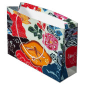 Vintages japanisches Kimono Textile (Bingata) Große Geschenktüte (Rückseite Schrägansicht)