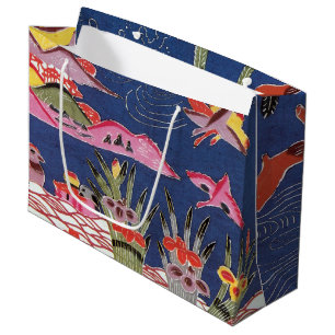Vintages japanisches Kimono Textile (Bingata) Große Geschenktüte