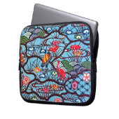 Vintages japanisches Kimono Textile (Bingata) Laptopschutzhülle (Vorderseite Links)