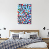 Vintages japanisches Kimono Textile (Bingata) Leinwanddruck (Insitu (Schlafzimmer))