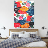 Vintages japanisches Kimono Textile (Bingata) Leinwanddruck (Insitu (Schlafzimmer))