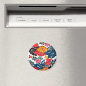 Vintages japanisches Kimono Textile (Bingata) Magnet (In Situ (Geschirrspüler))