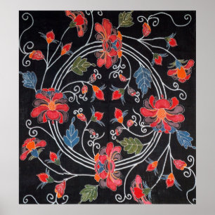 Vintages japanisches Kimono Textile (Bingata) Poster