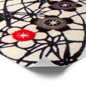 Vintages japanisches Kimono Textile (Bingata) Poster (Ecke)
