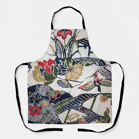 Vintages japanisches Kimono Textile (Bingata) Schürze (Vorderseite)