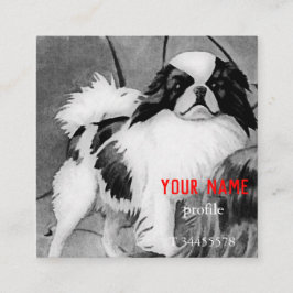 Vintages Japanisches Kinin schwarz und weiß Quadratische Visitenkarte