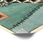 Vintages japanisches Kunstpapier Fish Blue Poster (Ecke)