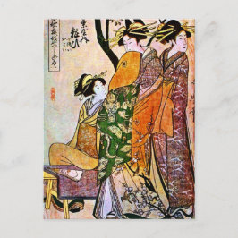 Vintages japanisches Kunstwerk mit Geisha Postkarte