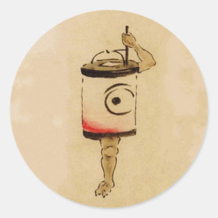 Vintages japanisches Laternenghost Runder Aufkleber