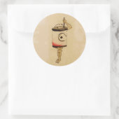 Vintages japanisches Laternenghost Runder Aufkleber (Tasche)