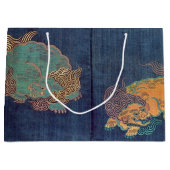 Vintages japanisches Löwenmuster Große Geschenktüte (Vorderseite)