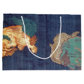 Vintages japanisches Löwenmuster Große Geschenktüte (Rückseite)