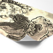 Vintages japanisches Mönchstätowierung Poster (Ecke)