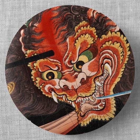Vintages japanisches Monster: Oni King Shutendoji Button