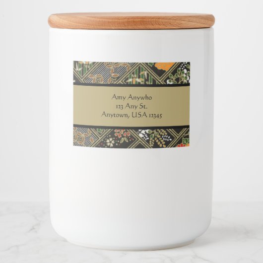 Vintages japanisches Muster Lebensmitteletikett (Vorderseite)