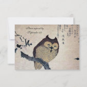 Vintages japanisches Owl-uAwg mit Umschlägen RSVP Karte (Rückseite)