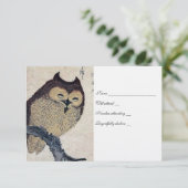 Vintages japanisches Owl-uAwg mit Umschlägen RSVP Karte (Stehend Vorderseite)