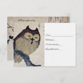 Vintages japanisches Owl-uAwg mit Umschlägen RSVP Karte (Vorne/Hinten)