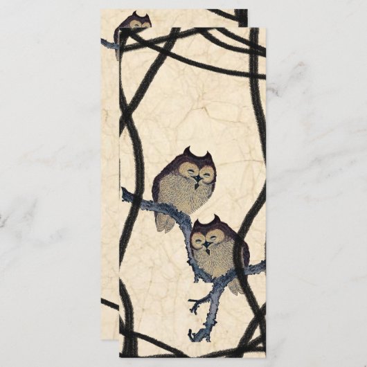 Vintages japanisches Owls-Hochzeitsprogramm Programm (Vorne/Hinten)