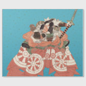 Vintages japanisches Portrait - Krieger mit Schwer Geschenkpapier (Flach)