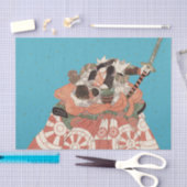 Vintages japanisches Portrait - Krieger mit Schwer Seidenpapier (Handwerk)