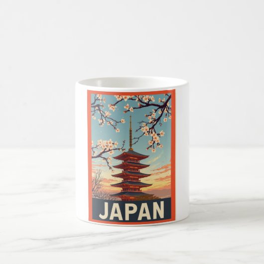 Vintages japanisches Reiseplakat - Japanische Pago Kaffeetasse (Mittel)