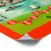 Vintages japanisches Reiseplakat Poster (Ecke)