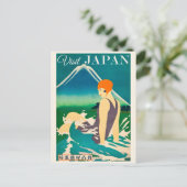 Vintages japanisches Reiseplakat Postkarte (Stehend Vorderseite)