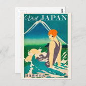 Vintages japanisches Reiseplakat Postkarte (Vorne/Hinten)