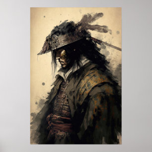 Vintages japanisches Samurai Warrior Art Print Pos Poster