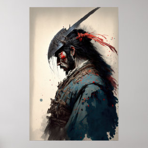 Vintages japanisches Samurai Warrior Art Print Pos Poster