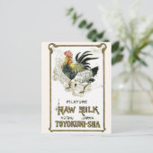 Vintages japanisches Seidensiegel für Hühner Postkarte (Stehend Vorderseite)