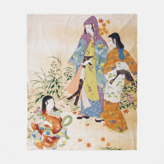 Vintages japanisches Textil Fleecedecke (Vorderseite)