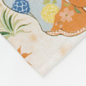 Vintages japanisches Textil Fleecedecke (Ecke)