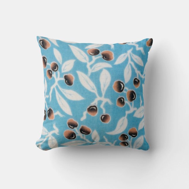 Vintages japanisches Textil, Nacktmuster Kissen (Vorderseite)